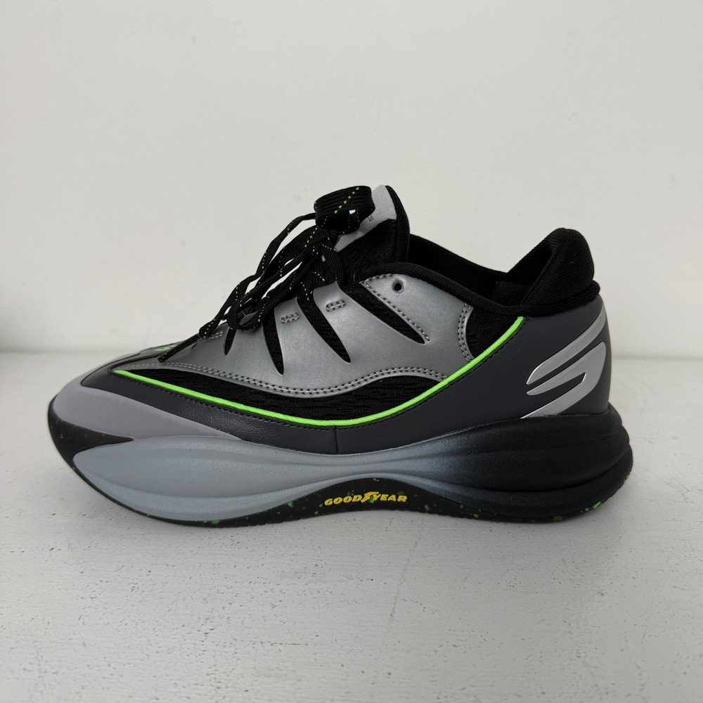 Skechers Resagrip Mens Basketball Shoes Charcoal Black Lime 253025 CBLM Size 8